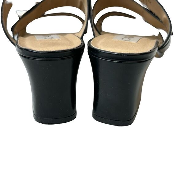 CALICO Black Leather Strappy Buckle Mule Sandals Size 7.5 - Picture 13 of 16